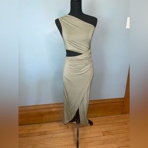 One Shoulder Cut Out Wrap Dress